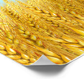 Gold Wheat Field Blue sky Oil Painting Summer ポスター (角)