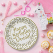 Gold/White 65th Random Number Pattern ペーパープレート (パーティー)