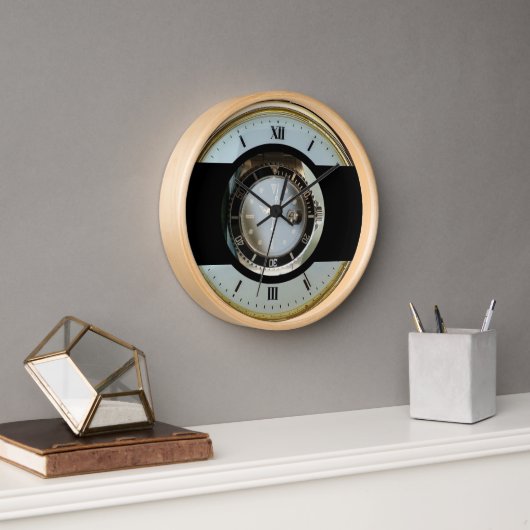 gold white and black modern clock 壁時計 (オフィス)