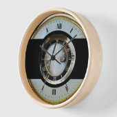 gold white and black modern clock 壁時計 (傾斜)