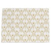 Gold & white art-deco seamless pattern 3 ラージペーパーバッグ (正面)