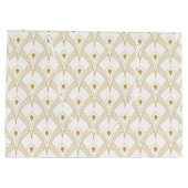 Gold & white art-deco seamless pattern 3 ラージペーパーバッグ (裏面)