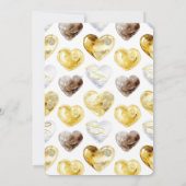 Gold White Chocolate Hearts Baby Shower 招待状 (裏面)