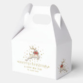 Gold White Christmas Reindeer フェイバーボックス (裏面)