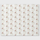 Gold White Christmas Reindeer ラッピングペーパー (フラット)