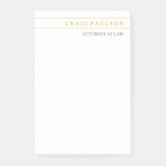 Gold & White Consultant Attorney at Law Profession ポストイット (正面)