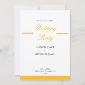 Gold & White Elegant Wedding Invitation Design 招待状 (正面)