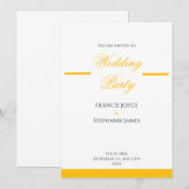 Gold & White Elegant Wedding Invitation Design 招待状 (正面/裏面)