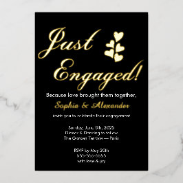 Gold & White Foil Engagement Invitation 箔招待状