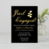 Gold & White Foil Engagement Invitation 箔招待状 (立ち正面)