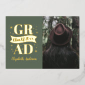 Gold & White Graduation Announcement 箔招待状 (正面)