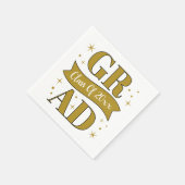 Gold & White Graduation Party スタンダードカクテルナプキン (角)