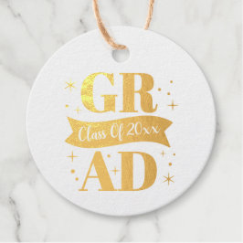 Gold & White Graduation Party フェイバータグ