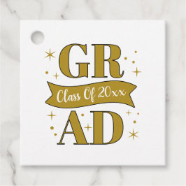 Gold & White Graduation Party フェイバータグ