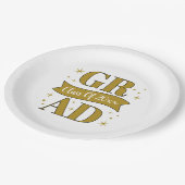 Gold & White Graduation Party ペーパープレート (アングル)