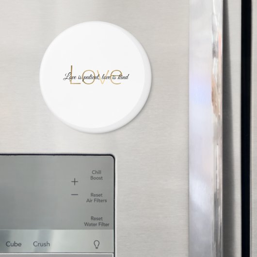 Gold White Love is Patient, Love is Kind マグネット (インサイチュ (冷蔵庫))