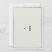 Gold white mint delicate floral Wedding 招待状 (裏面)