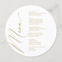 Gold & White Modern Elegant Menu bohemian