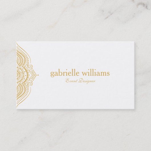 Gold White Paisley Mandala 名刺 (正面)