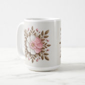 Gold White Pink Classic White Mug コーヒーマグカップ (正面左)