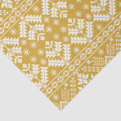Gold White Snowflake & Floral Fair Isle Christmas 薄葉紙 (詳細)