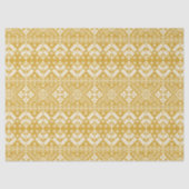 Gold White Snowflake & Floral Fair Isle Christmas 薄葉紙 (正面)