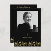 Gold Wildflowers & In Loving Memory Quote Funeral (正面/裏面)