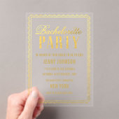 Gold Womens Bachelorette Evening Party Invite アクリル招待状 (インサイチュ (ポータブル))