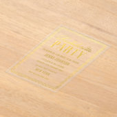 Gold Womens Bachelorette Evening Party Invite アクリル招待状 (レイダウン)