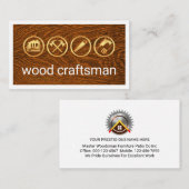 Gold Woodman Tools On Timber Wood 名刺 (正面/裏面)