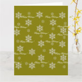 Gold Wrapping Paper Happy Holidays Snowflakes カード (黄色い花)