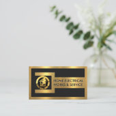 Gold Wrench Frame Electrical Engineer 名刺 (スタンド正面)