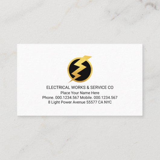 Gold Wrench Frame Electrical Engineer 名刺 (裏面)