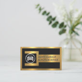 Gold Wrench Frame Silver Car Nut Logo 名刺 (スタンド正面)