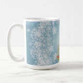 Gold Xmas Tree Mug with Snowflakes – Customizable コーヒーマグカップ (左)