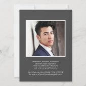 GOLD YEAR | GRAY BOLD COLLEGE PHOTO GRADUATION  カード (裏面)