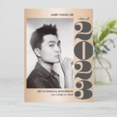 GOLD YEAR | GRAY BOLD COLLEGE PHOTO GRADUATION  カード (スタンド正面)