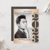 GOLD YEAR | GRAY BOLD COLLEGE PHOTO GRADUATION  カード (正面/裏面インサイチュ)