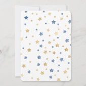 Gold Yellow Blue Stars Baby Shower 招待状 (裏面)