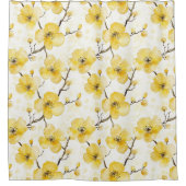Gold Yellow Flowers  シャワーカーテン (正面)