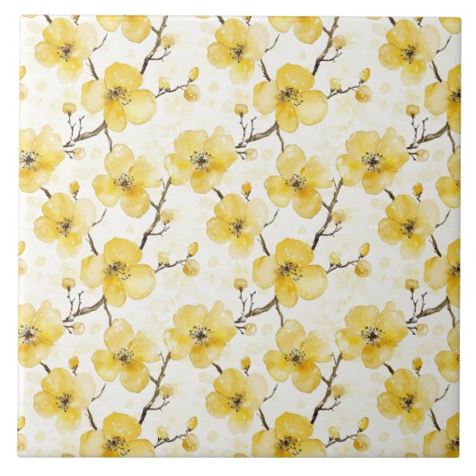 Gold Yellow Flowers  タイル (正面)