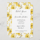 Gold Yellow Flowers Bridal Shower 招待状 (正面/裏面)