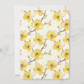 Gold Yellow Flowers Bridal Shower 招待状 (裏面)