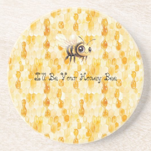 Gold Yellow Honey Bee コースター (正面)