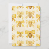 Gold Yellow Honey Bees Honey Combs Baby Shower 招待状 (裏面)