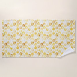 Gold Yellow Honeycomb   ビーチタオル