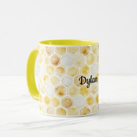 Gold Yellow Honeycomb マグカップ (正面左)