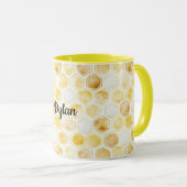 Gold Yellow Honeycomb マグカップ (正面右)