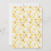Gold Yellow Honeycomb Baby Shower 招待状 (裏面)