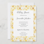 Gold Yellow Honeycomb Baby Shower 招待状 (正面)